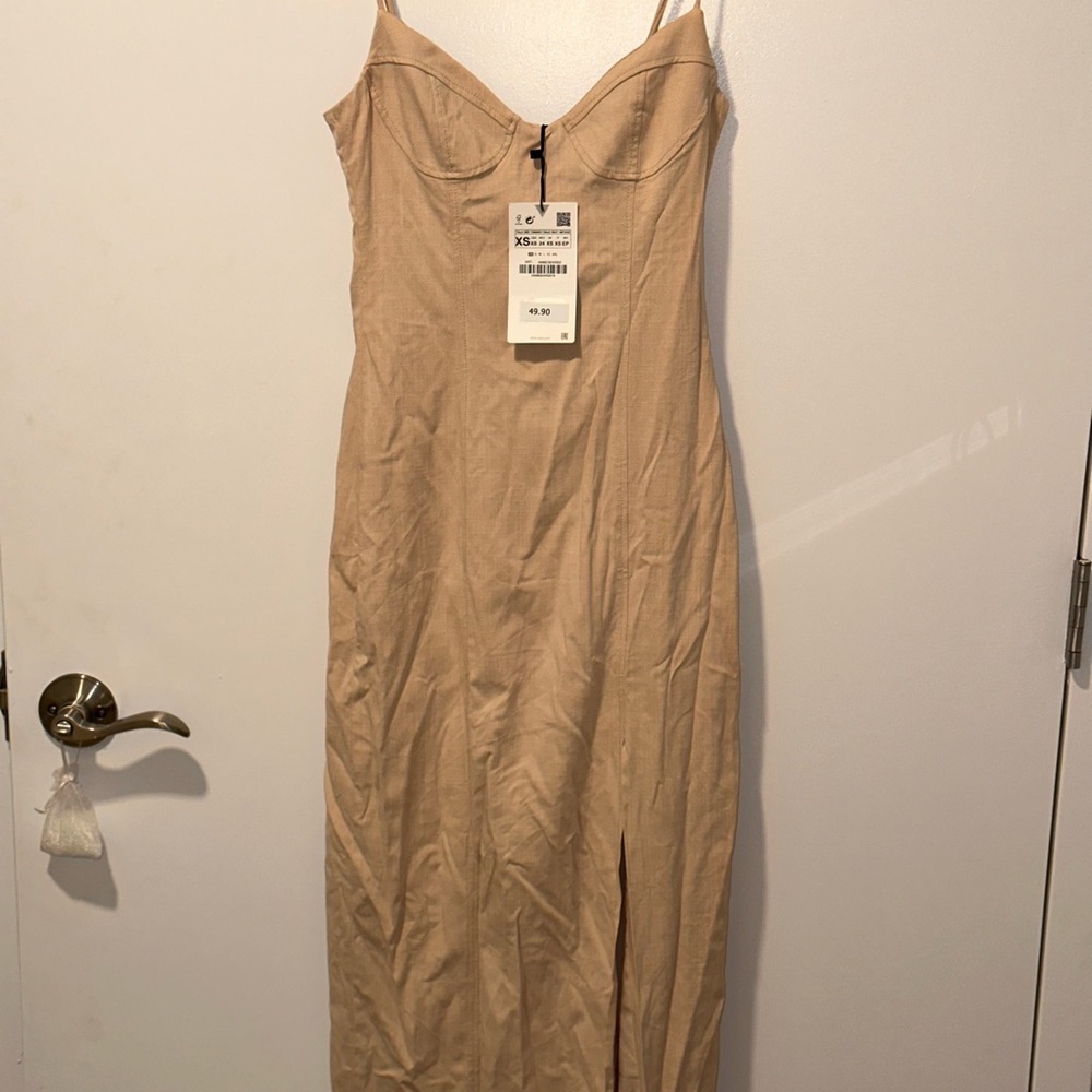 Khaki midi dress